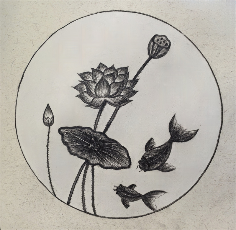 魏榮 繪畫(huà)——《魚(yú)戲蓮葉間》